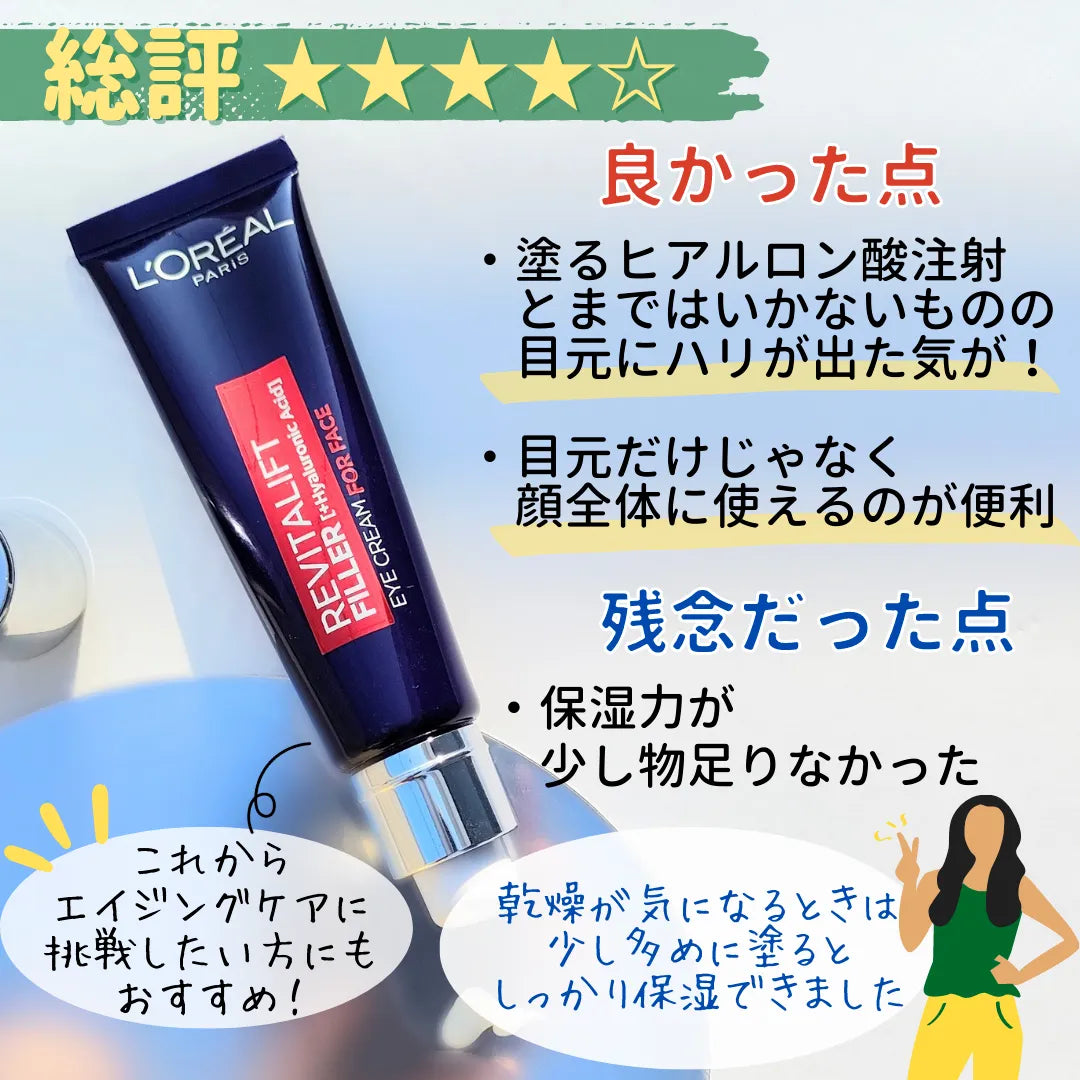 Lorealリバイタリフトフィラー・アイクリームフォーフェイス30ml