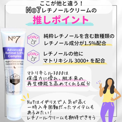 No7 ピュアレチノール 0.3% Retinol Night Concentrate Serum 30ml