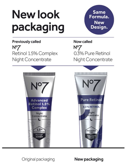 No7 ピュアレチノール 0.3% Retinol Night Concentrate Serum 30ml